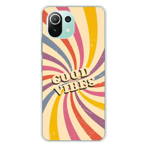 Coque en silicone imprimée compatible Xiaomi Mi 11 Lite Good vibes