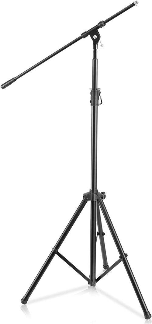 Pied de Microphone - Pyle -Réglable en hauteur de 130 à 200 cm avec bras télescopique extensible - Noir
