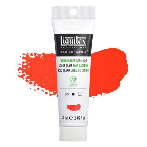  Peinture Acrylique Extrafine - Liquitex - 59ml - Rouge Clair Sans Cadmium