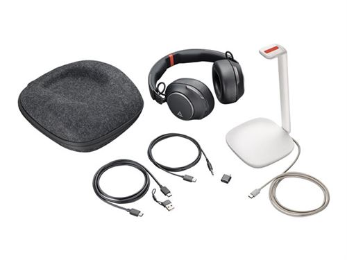 Poly Voyager Surround 85 - Voyager Surround 80 Series - Micro-Casque - Circum-Aural - Bluetooth - Sans Fil - Suppresseur De Bruit Actif - Usb-C Via Un Adaptateur Bluetooth - Noir - Certifié Pour Microsoft Teams, Certifié Pour Microsoft Teams Open Office