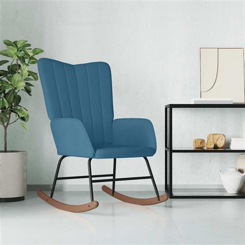 Vidaxl Schommelstoel Fluweel Blauw327753 - Image 2