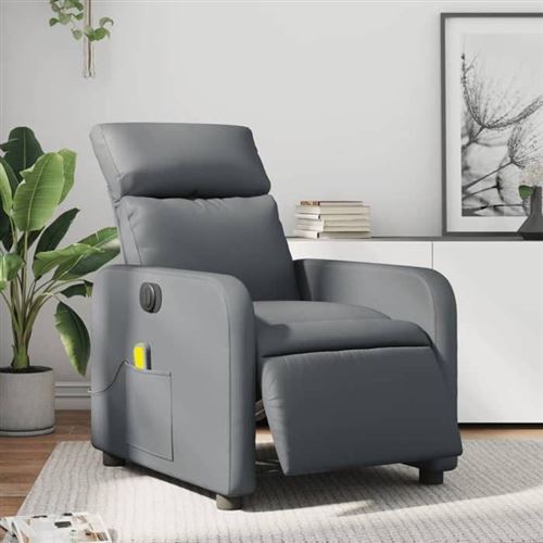 Non Communiqué Gris Vidaxl Fauteuil De Massage, Relaxation Électrique Similicuir