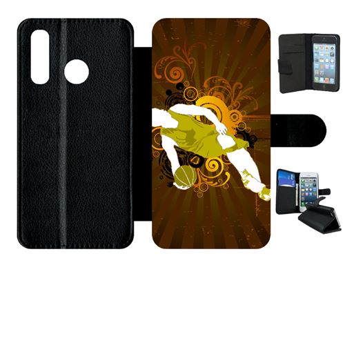 Etui My-Kase pour P30 lite - basketball vector - Simili-cuir Noir