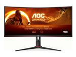 AOC Gaming CU34G2XP/BK - Écran LED - jeux - incurvé - 34" - 3440 x 1440 WQHD @ 180 Hz - VA - 4000:1 - DisplayHDR 400 - 1 ms - 2xHDMI, 2xDisplayPort - noir