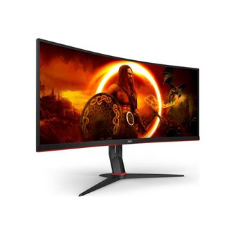 AOC Gaming CU34G2XP/BK - Écran LED - jeux - incurvé - 34" - 3440 x 1440 WQHD @ 180 Hz - VA - 4000:1 - DisplayHDR 400 - 1 ms - 2xHDMI, 2xDisplayPort - noir