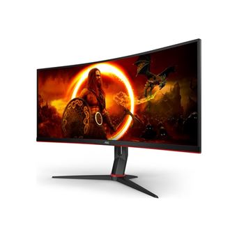 AOC Gaming CU34G2XP/BK - Écran LED - jeux - incurvé - 34" - 3440 x 1440 WQHD @ 180 Hz - VA - 4000:1 - DisplayHDR 400 - 1 ms - 2xHDMI, 2xDisplayPort - noir