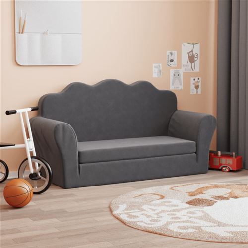 VIDAXL - Canapé lit pour enfants - 2 places - Anthracite - Image 2