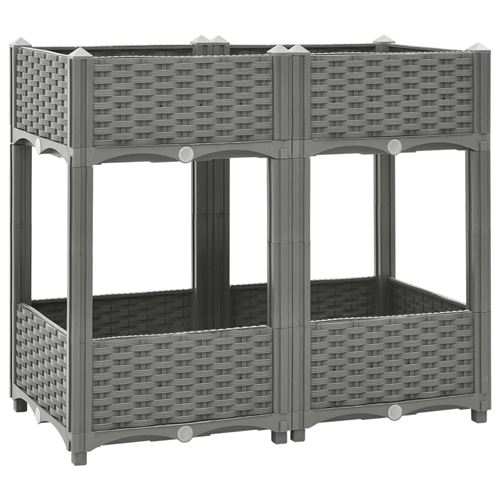 Vidaxl Gris/Clair Lit Surélevé - 80X40x71 Cm - Polypropylène - Image 3