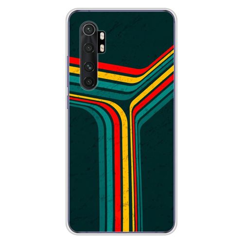 Coque en silicone imprimée compatible Xiaomi Mi Note 10 Lite Retro lines
