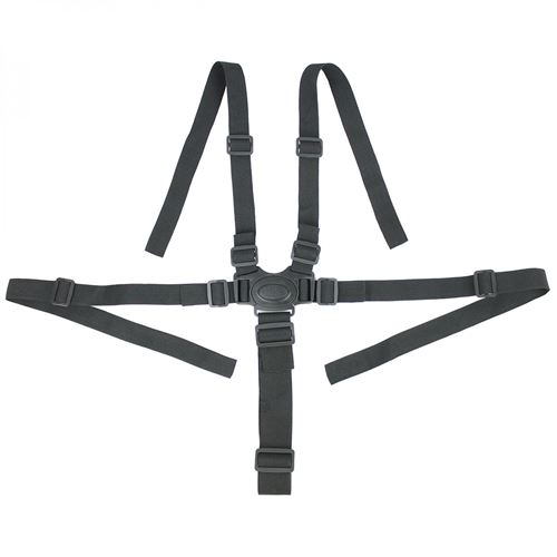Lot de 2 harnais de s&eacute;curit&eacute; universels 5 points pour chaise haute b&eacute;b&eacute; - Noir -