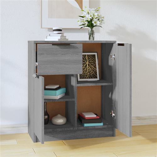 Vidaxl Gris Buffet Sonoma 60X30x70 Cm Bois D'ingénierie - Image 3