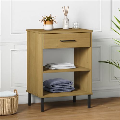VIDAXL - Table Console - OSLO - Bois de Pin Massif - Marron - 100cm - Image 3