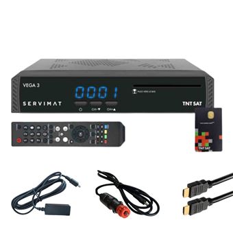 Pack  Récepteur satellite Full HD + Carte TNTSAT V6 + Câble HDMI + Câble 12V + Déport IR - 1