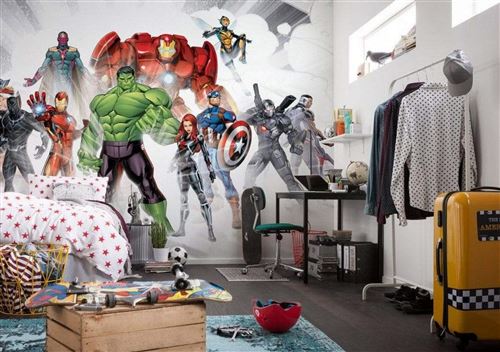 Komar Vliestapete "Digitaldruck Vlies - Avengers Unite - Größe 500 x 280 cm" bedruckt glatt Kinderzimmer