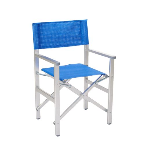 Chaise de plage pliante portable en aluminium textilène Regista Gold Bleu