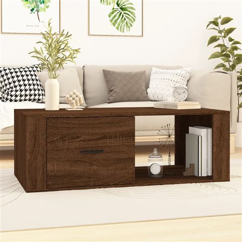 Vidaxl Marron Table Basse Chêne 100X50,5X35 - Image 3