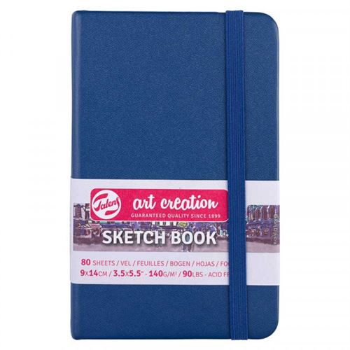 Carnet Croquis 9X14 Cm - 80 Feuilles - 140G - Bleu Marine - Royal Talens