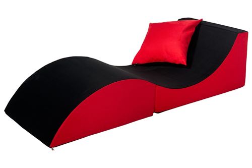 Chaise longue 3 en 1 multi-usage noir-rouge