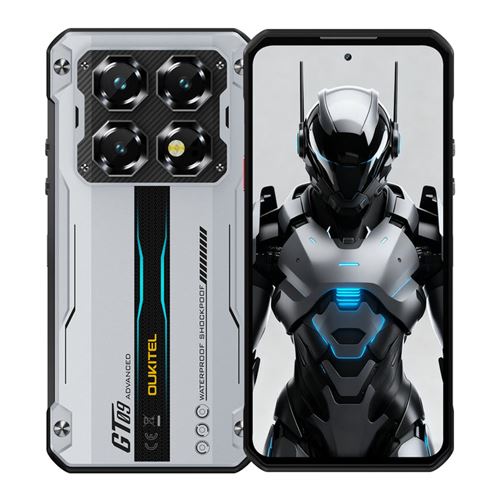 Smartphone robuste OUKITEL WP60 5G 36Go (12+24) RAM 512Go ROM,7.2"" 120Hz,10000mAh,Argent&eacute;