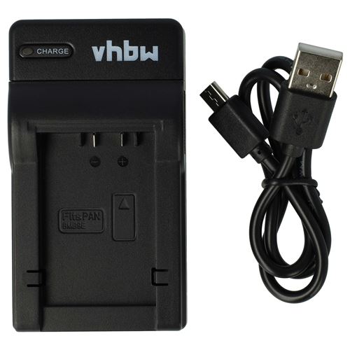 vhbw Chargeur USB de batterie compatible avec Panasonic Lumix DC-FZ82 batterie appareil photo digital, DSLR, action cam