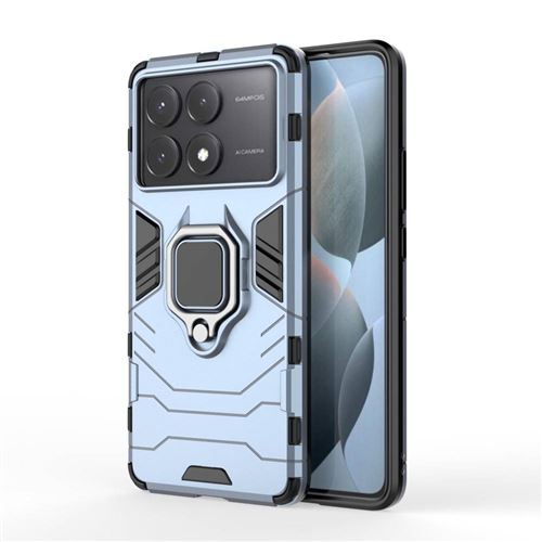 Coque pour Xiaomi Redmi K70E 5G / Poco X6 Pro 5G - housse etui rigide anti choc + film ecran - BLEU FONCE - htdmobiles