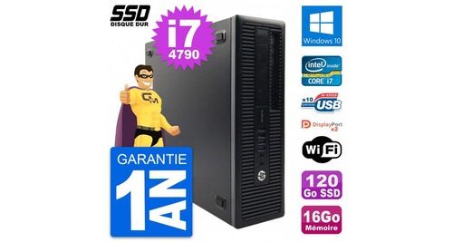 Pc hp prodesk 600 g1 sff intel core i7-4790 ram 16go ssd 120go windows 10 wifi