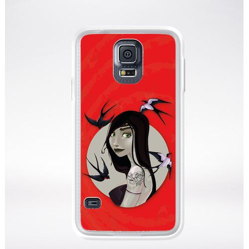 Coque Illustration Fond Rouge Compatible Samsung Galaxy S5 Transparent