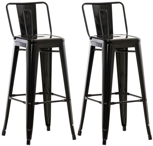 CLP Lot de 2 Tabourets de bar Mason , Noir