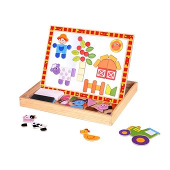 Tooky Toy puzzle magnétique junior 29,5 x 22 cm bois orange/blanc - 1