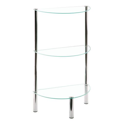Etagère demi-lune 3 niveaux acier chromé/Verre trempé L45xP22xH77cm KINIKO GLASS