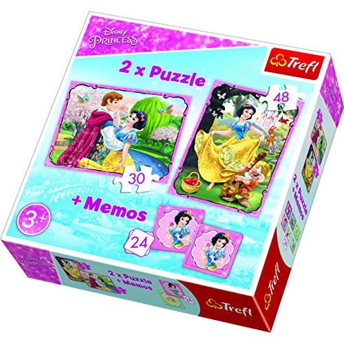 Trefl Princess Puzzle 2 en 1 avec Jeu de 24 Mémos-Princesse Disney, 90603