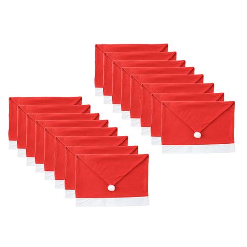 16Pcs Père Noël Président Chapeau Housses de Chaises Dîner de Noël Décor de Noël Ensembles Cap JJZS109