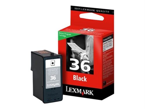  Lexmark Cartridge No. 36 - Noir - original - cartouche d'encre LRP - pour Lexmark X3650, X4630, X4650, X5650, X5650es, X6650, X6675, Z2420 