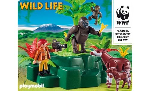 Playmobil wild life 5273 gorilles et okapis avec vegetation