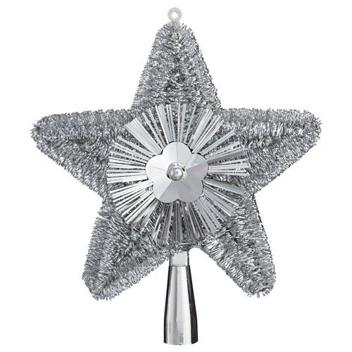 Cimier de sapin Brillant - 23 cm. - Argent