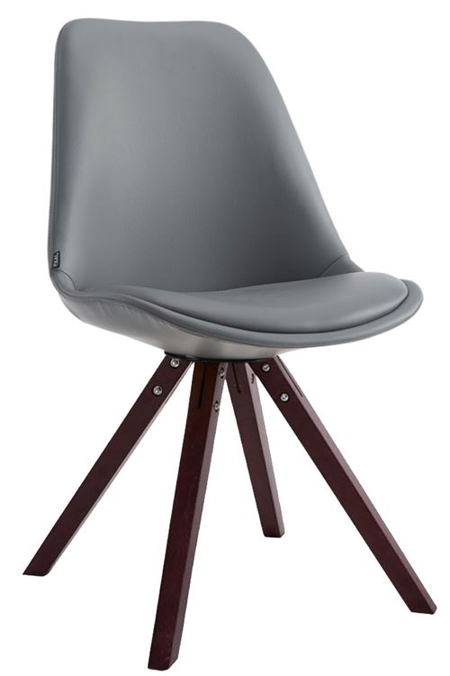 Chaise de salle à manger Laval pieds carrés en bois de chêne Cappuccino - Siège Gris