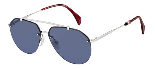 Tommy Hilfiger lunettes de soleil TH1598/S 010/KU unisexe argent avec lentille bleue