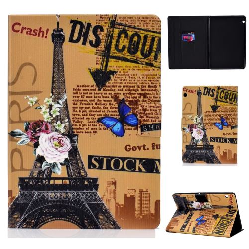 Etui en PU impression de motifs antichoc tour Eiffel avec support et porte-cartes pour votre Huawei MediaPad T3 10