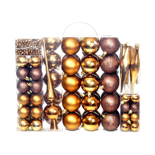 vidaXL Kerstballenset 6 cm bruin/brons/goud 113-delig