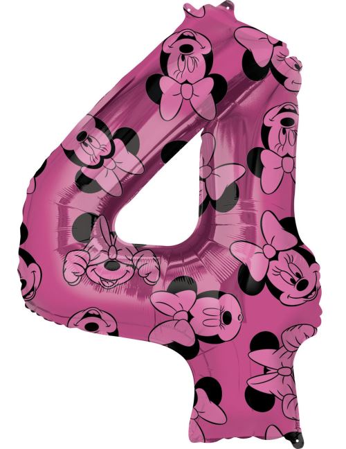 Amscan ballon d'aluminium Minnie Mouse 4 ans junior 45 x 66 cm rose