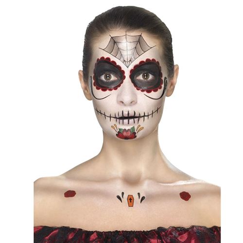 kit make-up jour des morts rouge et noir