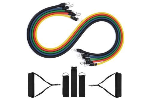 Bandes Corde Élastiques Résistance d'Exercices pour Musculation Yoga Fitness（noir）（10 ensembles）
