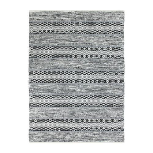 tapis terra - 120 x 170 cm - bande ethno blanc et noir