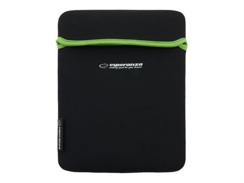 Esperanza Noir/Vert - Étui Pour Tablette - Néoprène - 9.7"