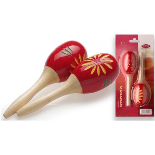 STAGG MARACAS EN BOIS, 16CM,ROUGE
