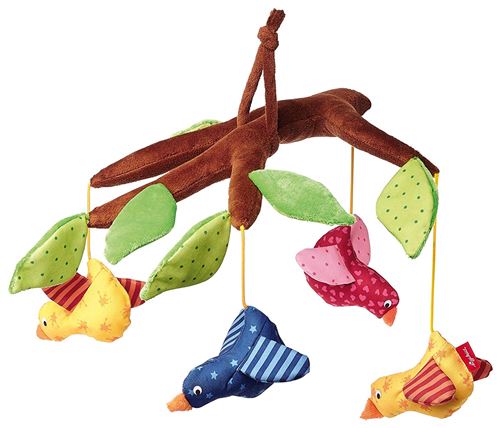 Sigikid, 40946, fille et garçon, mobile en tissu oiseaux, multicolore