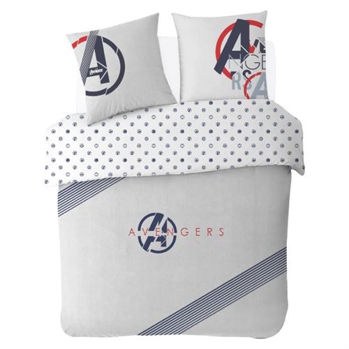 Housse de couette Avengers Origin, Blanc, 220x240cm, 2 personnes, 100% Coton