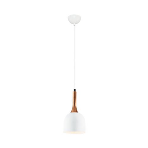 HOMEMANIA Lampe à Suspension Buck III Chandelier - de Plafond - Blanc, Or en Métal, 16 x 16 x 120 cm, 1 x E14, Max 40W