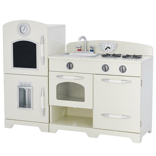 Teamson jeu de cuisine enfant en bois dinette blanche fille garçon TD-11413W