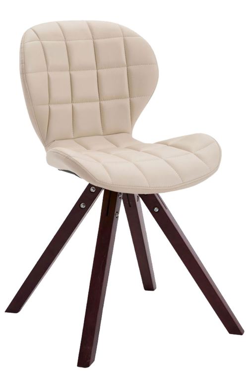 Chaise visiteur Alyssa similicuir piètement carré , Cappuccino/Crème